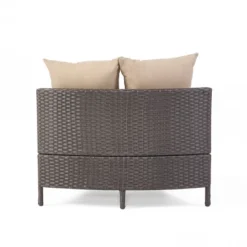 Christopher Knight Home Harper Outdoor Wicker Curved 76" W Loveseat Sectional With Cushions -FurniVerse Store GUEST 8ea3b9ea 698a 472f 8944 d24de6ba7de9