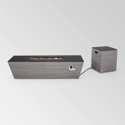 Amata 5pc Aluminum Chat Set With Fire Pit And Tank Holder - Silver/Khaki/Dark Gray - Christopher Knight Home 6 Amata 5pc Aluminum Chat Set With Fire Pit And Tank Holder - Silver/Khaki/Dark Gray - Christopher Knight Home - Image 6