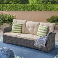 Sanger Wicker Sofa - Gray/Beige - Christopher Knight Home 7 Sanger Wicker Sofa - Gray/Beige - Christopher Knight Home -FurniVerse Store GUEST 8f8dbec4 23bd 4091 bc14 c47d7a333dd7