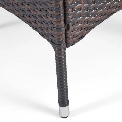 Christopher Knight Home Randy Outdoor Acacia Wood And Wicker 7 Piece Dining Set With Cushions, Teak/Multibrown 4 Christopher Knight Home Randy Outdoor Acacia Wood And Wicker 7 Piece Dining Set With Cushions, Teak/Multibrown - Image 4