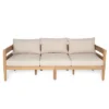 Christopher Knight Home Frode Outdoor 76" Rustic Upholstered 3-Seater Sofa With Slat Paneling