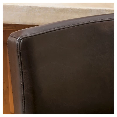 Set Of 2 26" Portman Bonded Leather Counter Height Barstool Brown - Christopher Knight Home 2 Set Of 2 26" Portman Bonded Leather Counter Height Barstool Brown - Christopher Knight Home - Image 2