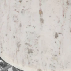 Lenhart Modern Glam Handcrafted Marble Top Aluminum Side Table Nickel/White - Christopher Knight Home -FurniVerse Store GUEST 914ff026 c18c 463d ad3c 511583f86c90