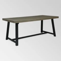 Baxley 6pc Acacia Dining Set With Bench - Sandblast Gray/Gray - Christopher Knight Home -FurniVerse Store GUEST 925e5713 0239 44c0 a93b fc031ac51264