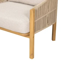 Christopher Knight Home Tatum Outdoor Acacia Wood Club Chair With Woven Rope Backrest And Cushions (Set Of 2) -FurniVerse Store GUEST 92c24034 33bf 4fec 868f 87addfc2c55a