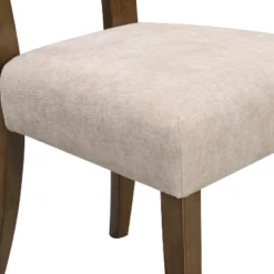 Set Of 2 Elegant Wooden Dining Chairs With Chenille Upholstered Seat, Solid Rubberwood Frame - Christopher Knight Home -FurniVerse Store GUEST 92c50b20 76f3 42be 8d84 760c84b3025f