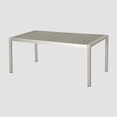 Cape Coral Rectangular Aluminum And Faux Wood Dining Table - Gray - Christopher Knight Home 1 Cape Coral Rectangular Aluminum And Faux Wood Dining Table - Gray - Christopher Knight Home