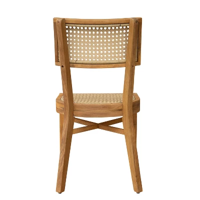 Christopher Knight Home Dahlia Patio Rustic Acacia Wood Wicker Dining Chair (Set Of 2) 6 Christopher Knight Home Dahlia Patio Rustic Acacia Wood Wicker Dining Chair (Set Of 2) - Image 6