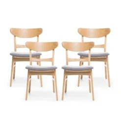 Christopher Knight Home Isador Mid Century Modern Upholstered Rubberwood Dining Chairs (Set Of 4) -FurniVerse Store GUEST 94aa805c a8d6 4188 aef1 ffa5058635d4