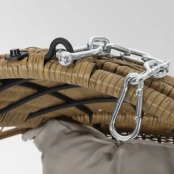 Malia Outdoor Wicker Hanging Chair (Stand Not Included) Brown/Beige - Christopher Knight Home -FurniVerse Store GUEST 96090c7b c293 4b7c 9eda d64601956876