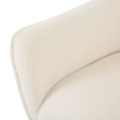 Alphonse Contemporary Boucle Fabric Arm Chair Ivory/Matte Black - Christopher Knight Home -FurniVerse Store GUEST 966347e2 6d96 49a1 999f 009dcafc67d5