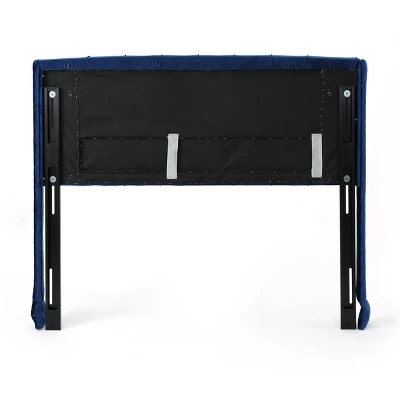 Queen/Full Lidia Wingback New Velvet Tufted Headboard Navy - Christopher Knight Home 3 Queen/Full Lidia Wingback New Velvet Tufted Headboard Navy - Christopher Knight Home - Image 3