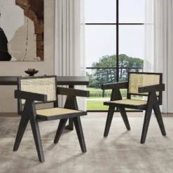 Christopher Knight Home Randall Rubberwood And Cane Arm Dining Chair With V-Shaped Legs(Set Of 2) 18 Christopher Knight Home Randall Rubberwood And Cane Arm Dining Chair With V-Shaped Legs(Set Of 2) -FurniVerse Store GUEST 96cda178 681d 445e 965c 833bdab0c598