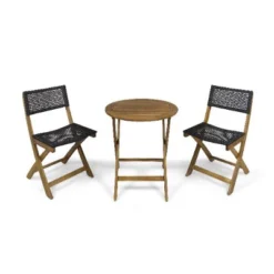 Foldable Design Patio Bistro Set 2 Piece Outdoor, Patio Table And Chairs Set, Christopher Knight Home Outdoor Furniture