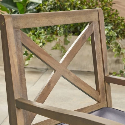 Perla 2pk Acacia Wood Patio Dining Chair - Christopher Knight Home 3 Perla 2pk Acacia Wood Patio Dining Chair - Christopher Knight Home - Image 3