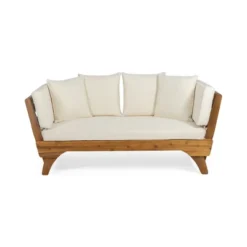 Patio Sofas, Outdoor Arm Sofa, Daybed, All-Weather Sofa With Cushions & Lumbar Pillows, For Patio, Balcony, Backyard, Deck -Christopher Knight Home