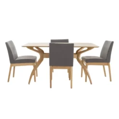 5pc Kwame 60" Curved Leg Dining Set - Christopher Knight Home -FurniVerse Store GUEST 9aa9f0f7 6185 4224 90e7 1801a5045c75