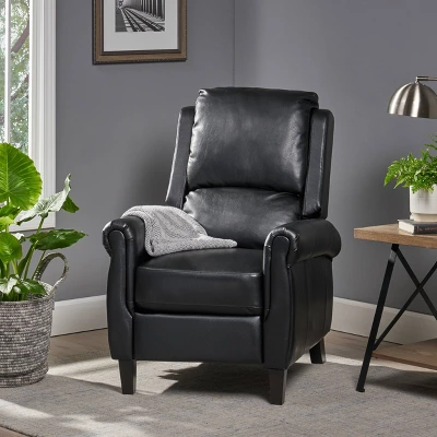 Haddan Faux Leather Recliner Club Chair - Christopher Knight Home 1 Haddan Faux Leather Recliner Club Chair - Christopher Knight Home