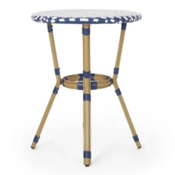 Picardy 3pc Outdoor Aluminum French Bistro Set - Navy/White/Bamboo - Christopher Knight Home 17 Picardy 3pc Outdoor Aluminum French Bistro Set - Navy/White/Bamboo - Christopher Knight Home -FurniVerse Store GUEST 9d8bf000 4357 4615 8550 6dabffdf176b