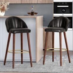 2pc Cullimore Contemporary Channel Stitch Counter Height Barstools - Christopher Knight Home