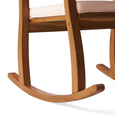 Selma 2pk Acacia Wood Rocking Chair - Teak/White - Christopher Knight Home 4 Selma 2pk Acacia Wood Rocking Chair - Teak/White - Christopher Knight Home - Image 4