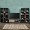 3pc Houlihan Mid-Century Entertainment Center Set Sonoma Gray Oak - Christopher Knight Home