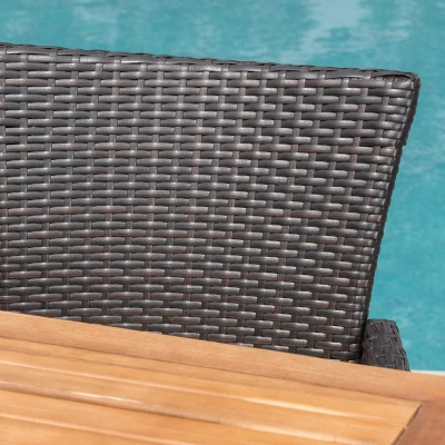 Christopher Knight Home Zain Outdoor Acacia Wood And Wicker 7 Piece Dining Set With Cushion 4 Christopher Knight Home Zain Outdoor Acacia Wood And Wicker 7 Piece Dining Set With Cushion - Image 4