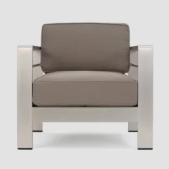 Cape Coral 4pc Metal Conversation And Gas Fire Table Set - Khaki/Brown/Black - Christopher Knight Home -FurniVerse Store GUEST a07bccfe 3e21 4e96 acdf 46037eff10af