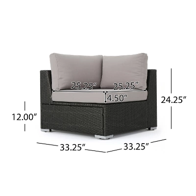 Christopher Knight Home Santa Rosa Outdoor Wicker 5 Seater V-Shaped Sectional Sofa Set With Cushions 3 Christopher Knight Home Santa Rosa Outdoor Wicker 5 Seater V-Shaped Sectional Sofa Set With Cushions - Image 3