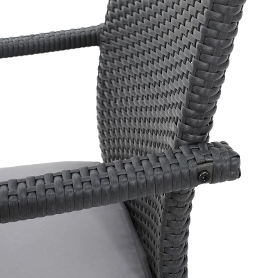 Corsica Set Of 2 Wicker Dining Chair With Cushions - Gray - Christopher Knight Home 9 Corsica Set Of 2 Wicker Dining Chair With Cushions - Gray - Christopher Knight Home - Image 9