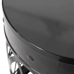 Iron Cut Design Outdoor End Tables, Modern Cylindrical Patio End Table, Outdoor Side Table With Overlapping Circle Pattern -Christopher Knight Home -FurniVerse Store GUEST a23e1701 4585 411a 8daa 9fe3dc655222