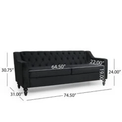 Knouff Modern Glam Tufted Velvet 3 Seater Sofa - Christopher Knight Home -FurniVerse Store GUEST a27cf821 64d7 43e8 9c02 ebf120734d93