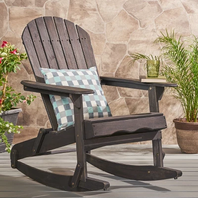 Christopher Knight Home Cartagena Outdoor Acacia Wood Adirondack Rocking Chair 8 Christopher Knight Home Cartagena Outdoor Acacia Wood Adirondack Rocking Chair - Image 8