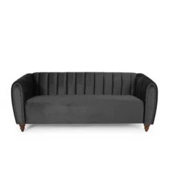 Richland Modern Glam Velvet Channel Stitch 3 Seater Sofa - Christopher Knight Home -FurniVerse Store GUEST a44e3a38 f10f 4aed 8e7c ffa7c5c71ae7