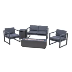 Christopher Knight Home Eclipse Outdoor Aluminum 4 Seater Chat Set With Fire Pit, Black/Dark Gray 21 Christopher Knight Home Eclipse Outdoor Aluminum 4 Seater Chat Set With Fire Pit, Black/Dark Gray -FurniVerse Store GUEST a488787e 0545 42db 8846 fd771ab1f2ad