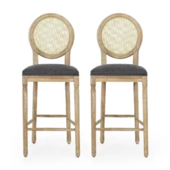 2pc Epworth French Country Wooden Barstools With Upholstered Seating - Christopher Knight Home 9 2pc Epworth French Country Wooden Barstools With Upholstered Seating - Christopher Knight Home -FurniVerse Store GUEST a59d2168 ccee 46b5 8e94 d603de768ef2