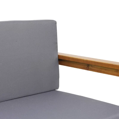 Magnolia Patio Acacia Wood 3 Seater Sofa - Teak/Dark Gray - Christopher Knight Home 3 Magnolia Patio Acacia Wood 3 Seater Sofa - Teak/Dark Gray - Christopher Knight Home - Image 3