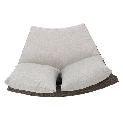 Christopher Knight Home 2pc Newton Wicker Outdoor Patio Curved Loveseat Sectional With Cushions Brown/Ceramic Gray 10 Christopher Knight Home 2pc Newton Wicker Outdoor Patio Curved Loveseat Sectional With Cushions Brown/Ceramic Gray - Image 10