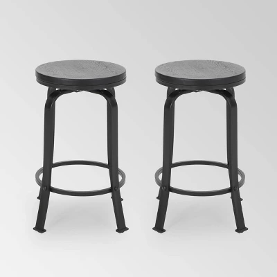 Set Of 2 Skyla Modern Industrial Swivel Counter Height Barstool - Christopher Knight Home 6 Set Of 2 Skyla Modern Industrial Swivel Counter Height Barstool - Christopher Knight Home - Image 6