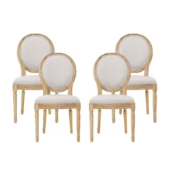 Set Of 4 Phinnaeus French Country Fabric Dining Chairs - Christopher Knight Home