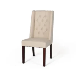 Set Of 2 Blount Wooden Dining Chairs With Fabric Cushions Beige/Natural Finish - Christopher Knight Home 15 Set Of 2 Blount Wooden Dining Chairs With Fabric Cushions Beige/Natural Finish - Christopher Knight Home -FurniVerse Store GUEST a797d124 7038 413a 877d 48973887d66d