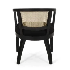 Christopher Knight Home Set Of 2 Currant Velvet And Cane Upholstered Dining Chairs Natural Brown/Black -FurniVerse Store GUEST a7eaf2f9 61a0 40b2 b8ea d282c85bff3c