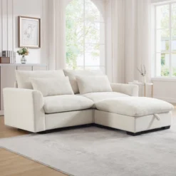 Christopher Knight Home Marsh Corduroy Loveseat With Movable And Storage Ottomans