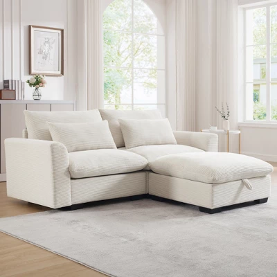 Christopher Knight Home Marsh Corduroy Loveseat With Movable And Storage Ottomans 1 Christopher Knight Home Marsh Corduroy Loveseat With Movable And Storage Ottomans