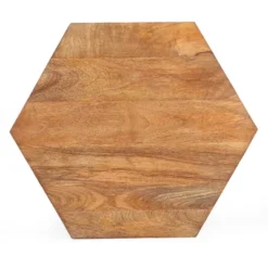 Cowger Rustic Glam Handcrafted Mango Wood Side Table Walnut/Polished Nickel - Christopher Knight Home -FurniVerse Store GUEST ab656e65 6c0d 4fbf 9d3b e35871e77599