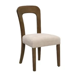 Set Of 2 Elegant Wooden Dining Chairs With Chenille Upholstered Seat, Solid Rubberwood Frame - Christopher Knight Home -FurniVerse Store GUEST ab919172 47bd 461e 9e92 05cdccc69094