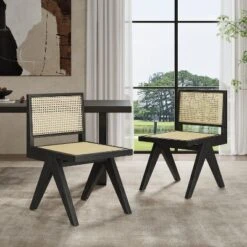 Christopher Knight Home Sepp Rubberwood And Cane Armless Dining Chair With V-Shaped Legs(Set Of 2) 18 Christopher Knight Home Sepp Rubberwood And Cane Armless Dining Chair With V-Shaped Legs(Set Of 2) -FurniVerse Store GUEST abcf8a2c c391 43aa a23a 794ec6ad2ac0