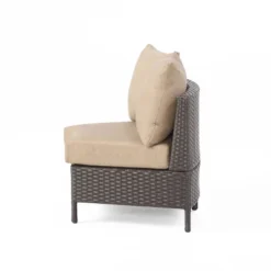 Christopher Knight Home Harper Outdoor Wicker Curved 76" W Loveseat Sectional With Cushions -FurniVerse Store GUEST abe2cbd0 4b15 45a1 b0ea f8ce541a3a4c