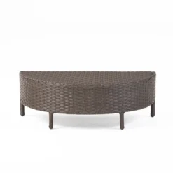 Christopher Knight Home Newton Wicker Outdoor Half-Round Coffee Table Dark Brown -FurniVerse Store GUEST ae646649 a1f4 475b a0be 041aa24bfc6f