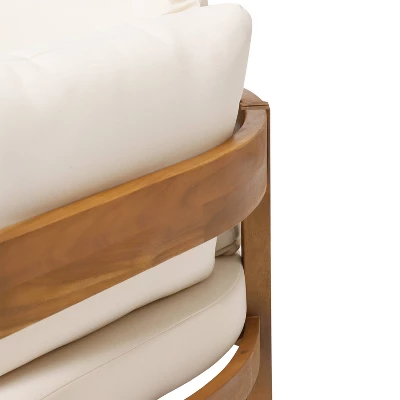 Christopher Knight Home 4pc Brooklyn Teak Outdoor Sectional Chat Set With Cushions Beige 16 Christopher Knight Home 4pc Brooklyn Teak Outdoor Sectional Chat Set With Cushions Beige - Image 16